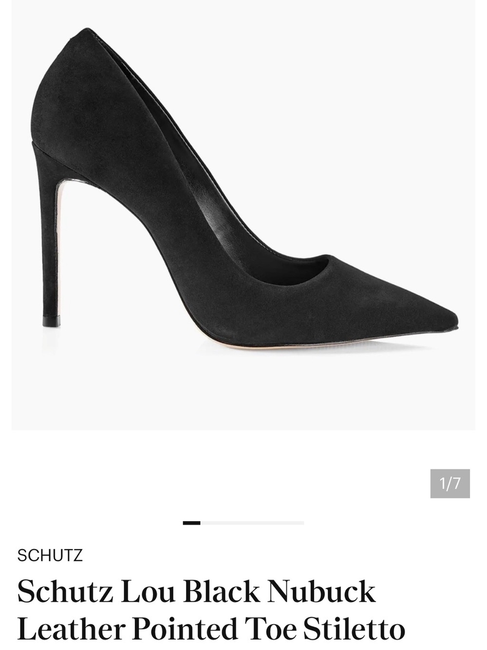SCHUTZ Black Nubuck Pointed-Toe Stiletto Pump